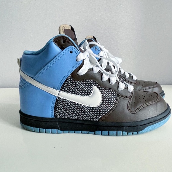 2008 WMNS Nike Dunk High UNC Blue / Brown / Tweed. - Picture 3 of 6